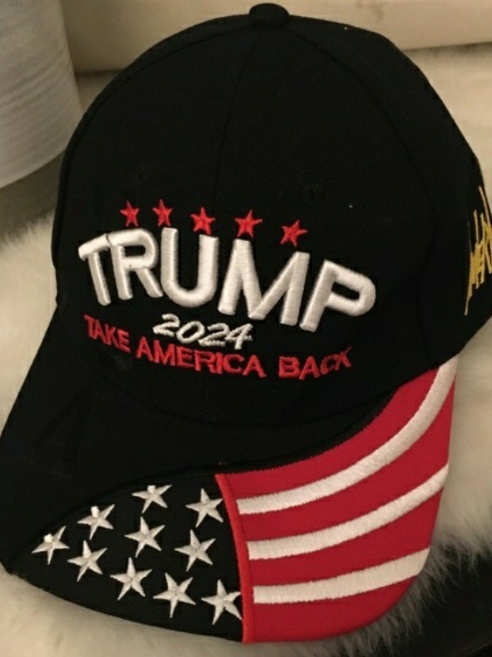 Trump 2024 Take America Back Embroidered Baseball Cap - Black & Red